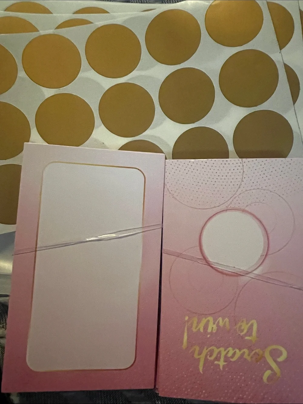 Pink Scratch-Off Party Cards with Gold Reveal